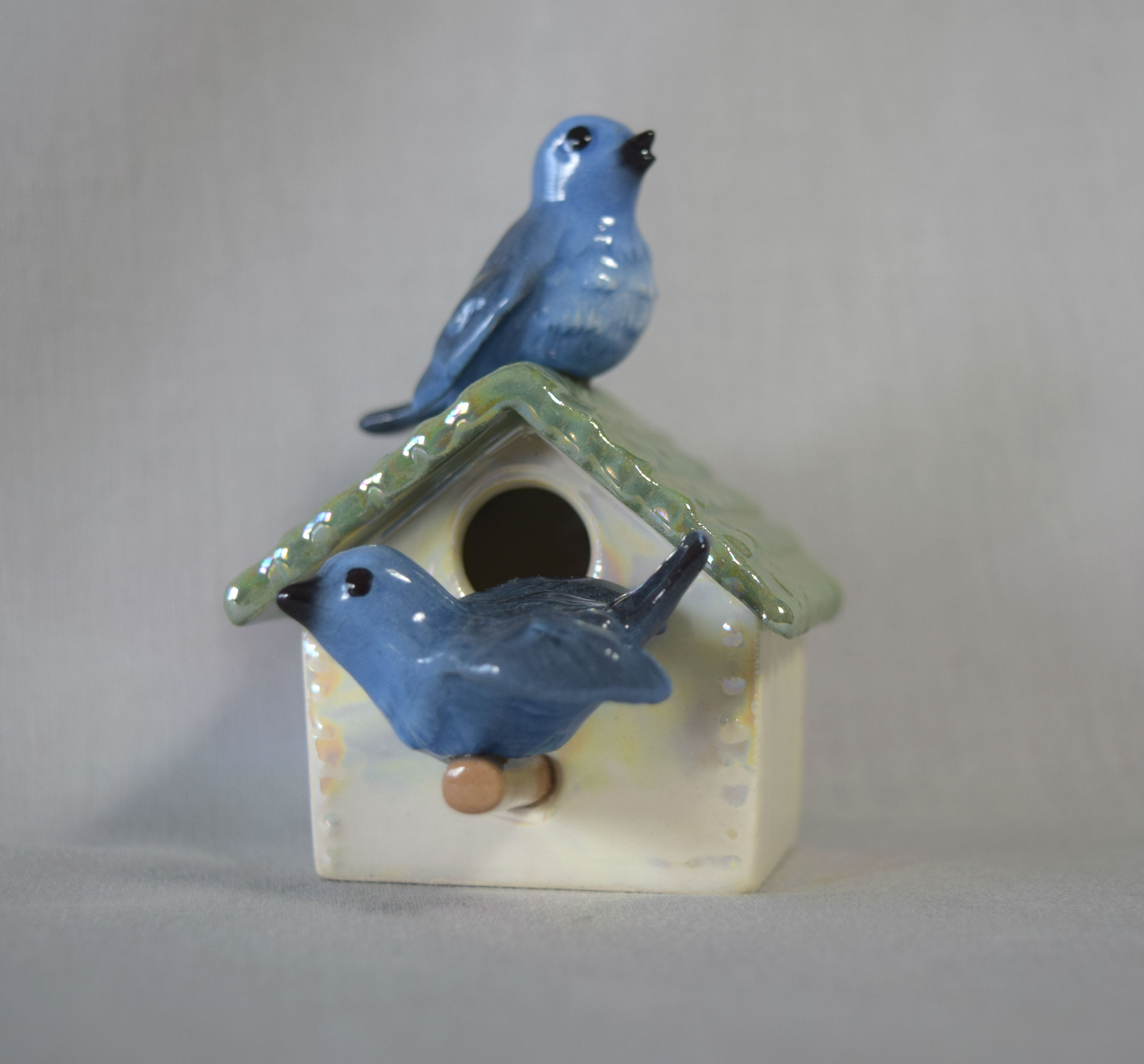Blue Birds w/ Bird House-image